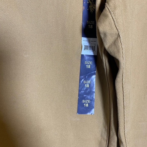 NWT US Polo Assn Boys Straight Twill Jeans Honey Size 18 Preppy Uniform Gorpcore - Picture 11 of 13